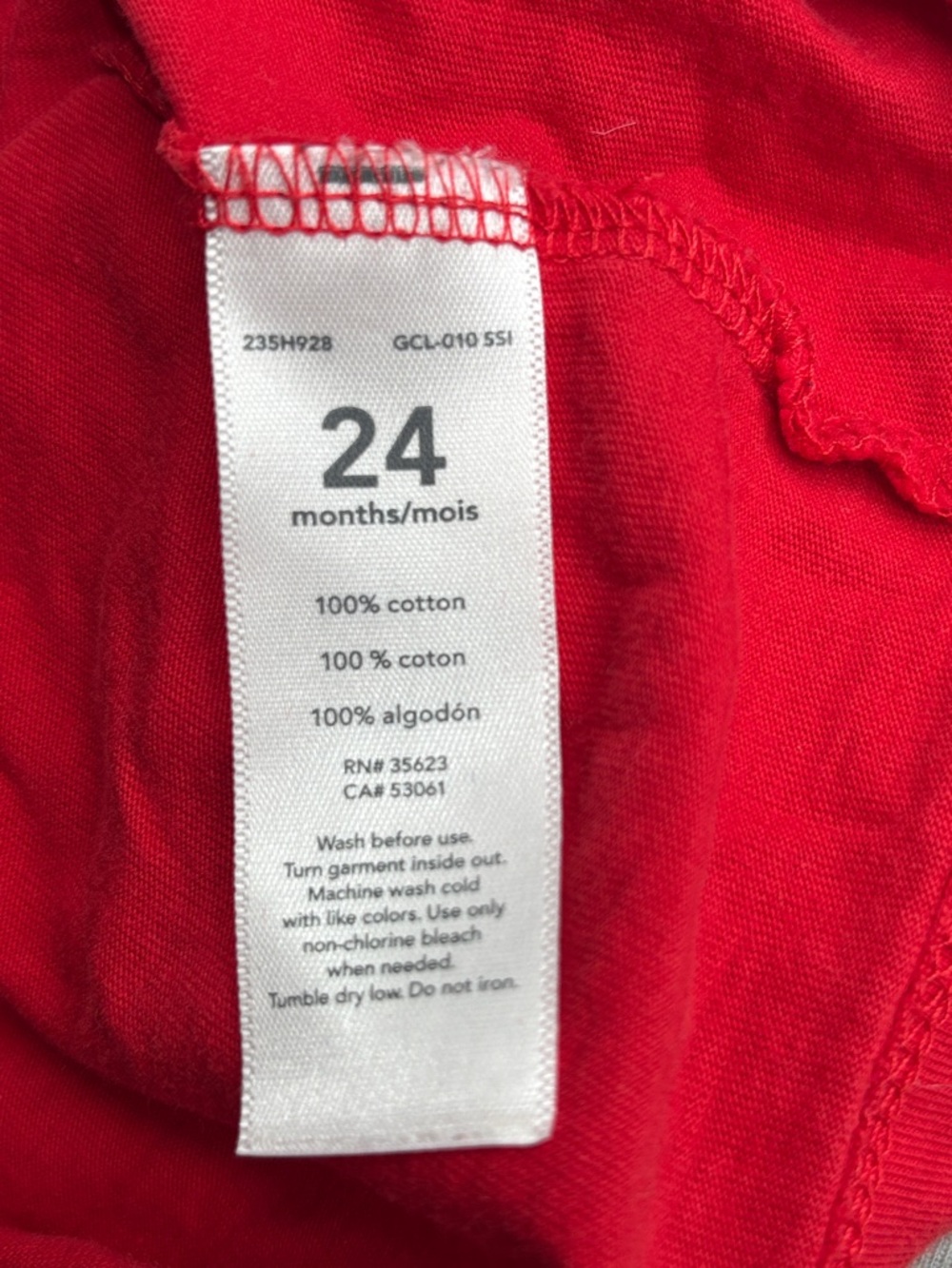Carter’s 24 Months Toddler Girls Red Flutter Short Sleeves I Love Canada T-Shirt - Picture 6 of 6
